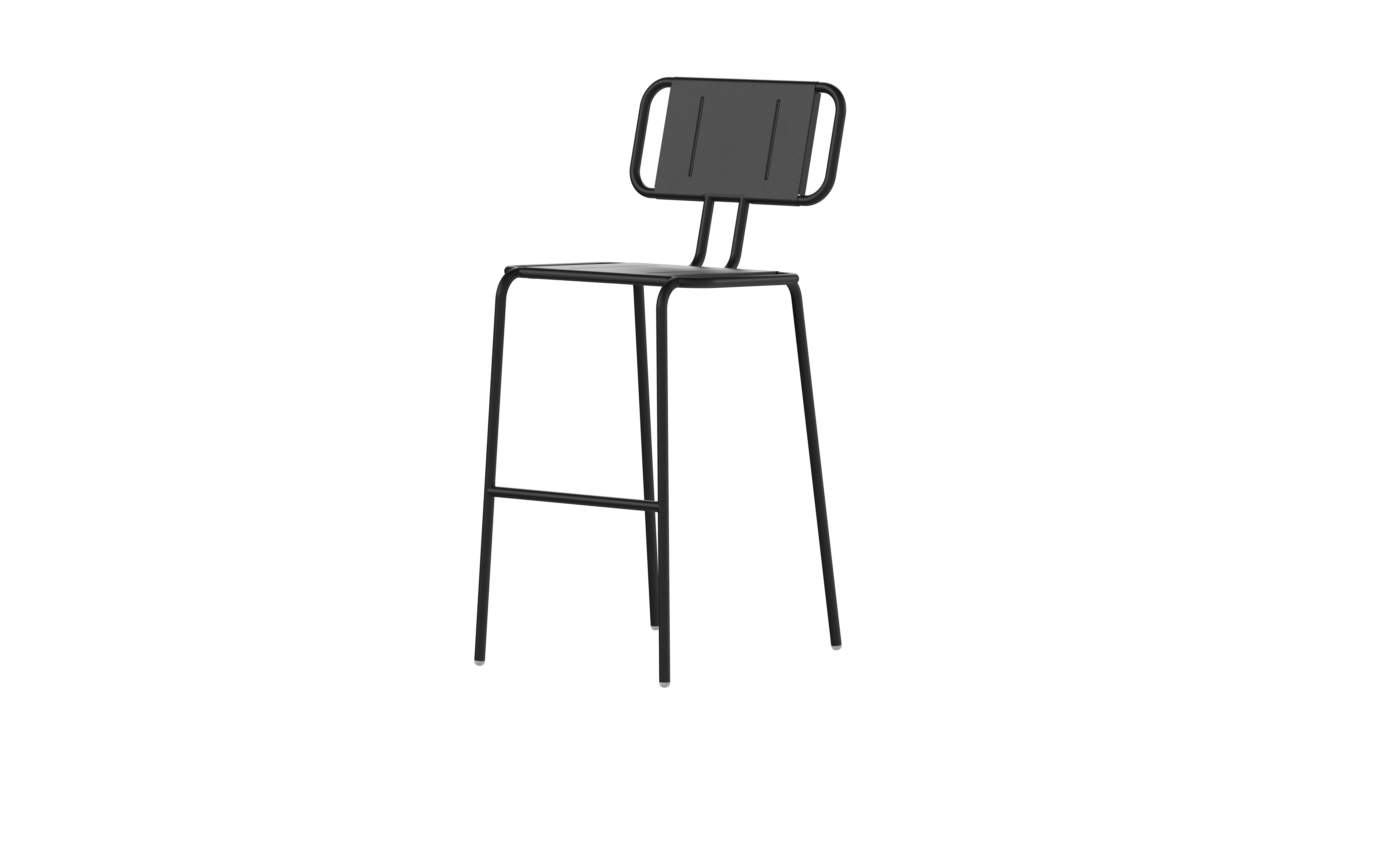 Stuhl aus Edelstahl mit ergonomischer Rückenlehne für modernes Design.